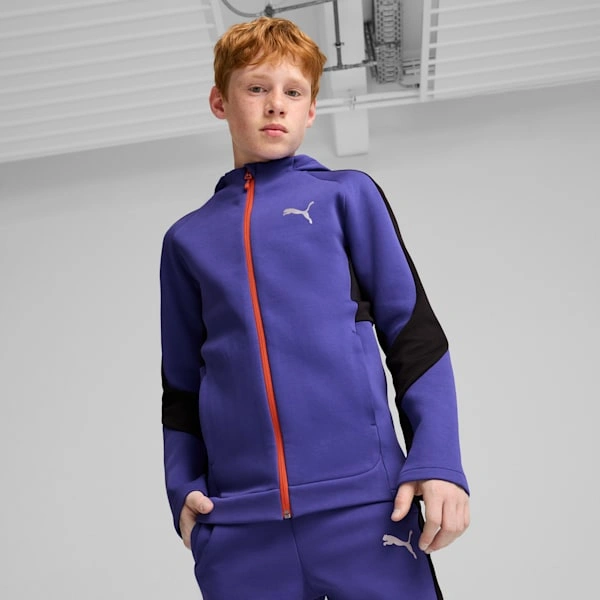 PUMA EVOSTRIPE: Cosy Full-Zip Hoodie for Young Legends – Unleash the Inner Athlete!